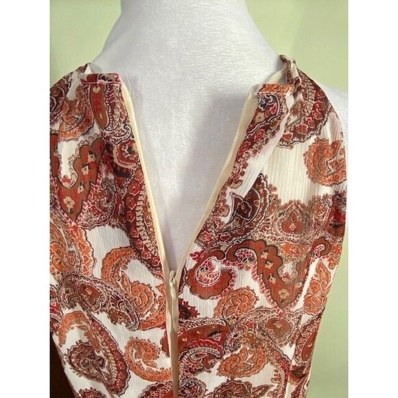 Violet + Claire Sz S Paisley Sleeveless Lightweight Sleeveless Blouse Layered - Picture 7 of 11
